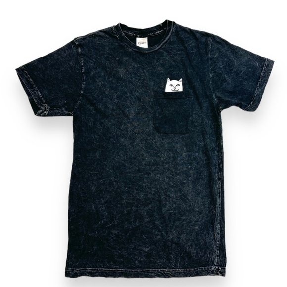 RIPNDIP Lord Nermal Pocket T Shirt, Short Sleeve Crew Neck Shirts Mineral Wash - Picture 2 of 6